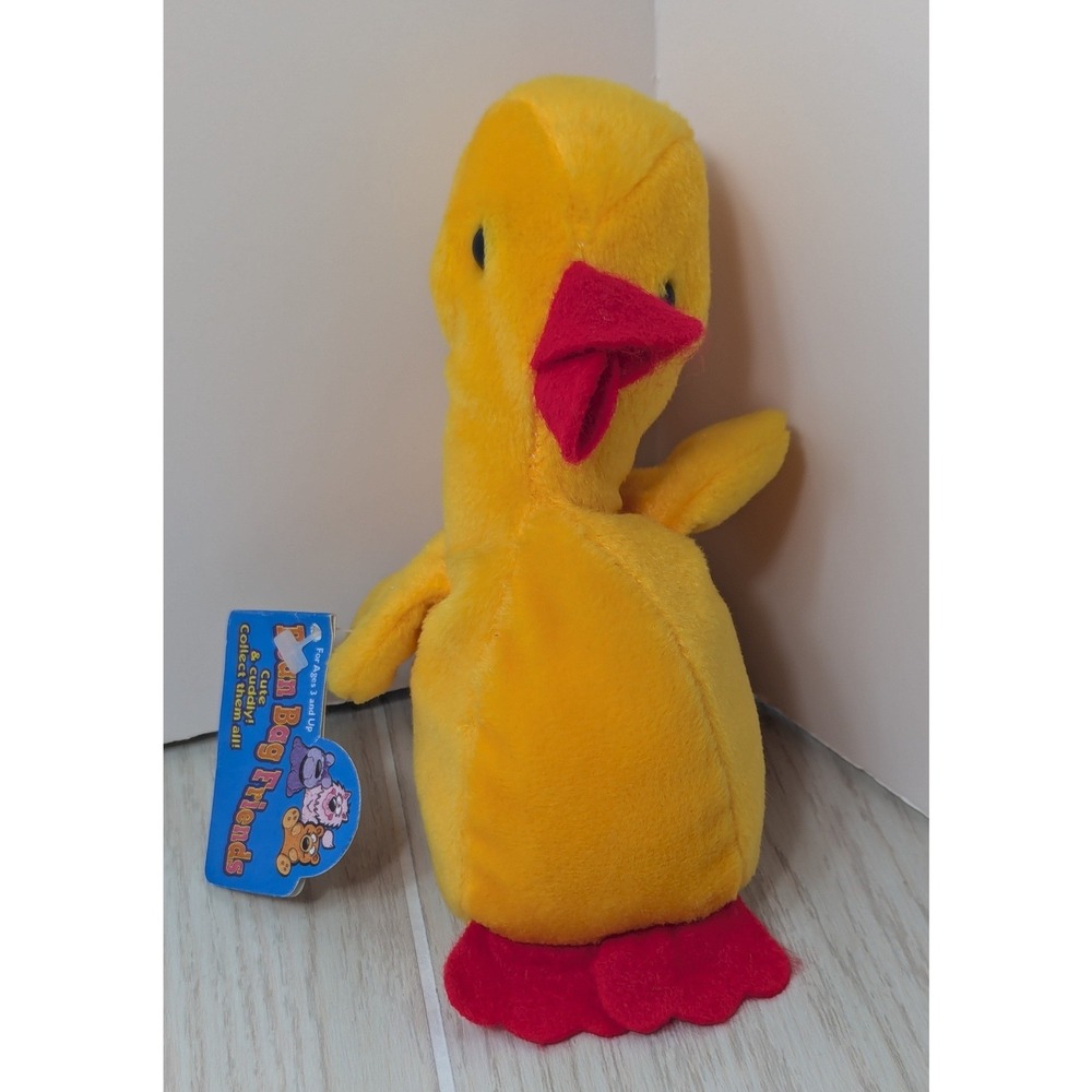 Goffa Bean Bag Friends Astor Duck Plush Yellow Orange-Red felt feet bill READ